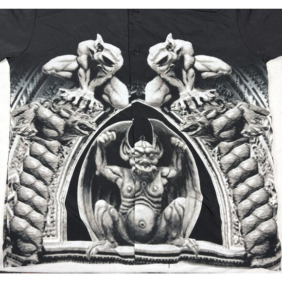 Vintage Dragonfly Gargoyle Shirt XL Black Gothic Demon Obscene Rare Y2K - Picture 3 of 8